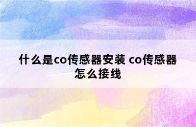 什么是co传感器安装 co传感器怎么接线